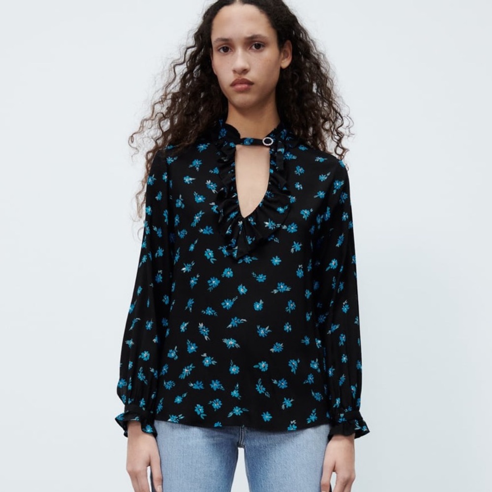Zara Floral Print Blouse